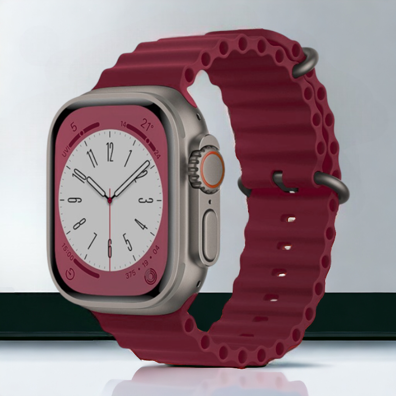 Silikonski pašček Techsuit za Apple Watch 38/40/41mm – Temno rdeča