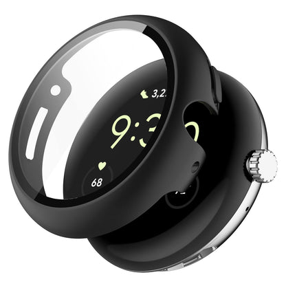 Zaščitni ovitek za Google Pixel Watch z zaščito zaslona iz kaljenega stekla – črn