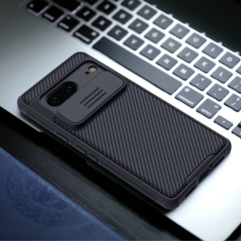 Ovitek "Nillkin Camshield Pro" za Google Pixel 7 - črna – Črna / PC