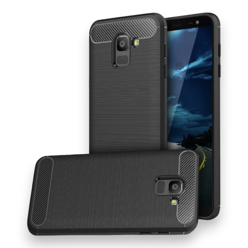 Silikonski ovitek "Carbon" za Samsung Galaxy J6 – Vigo – Črna / TPU silikon