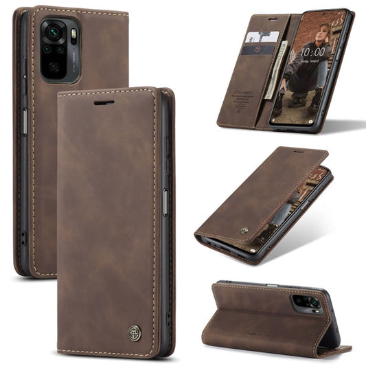 Preklopna torbica BigCousin za Xiaomi Redmi Note 10 4G – Temno rjava