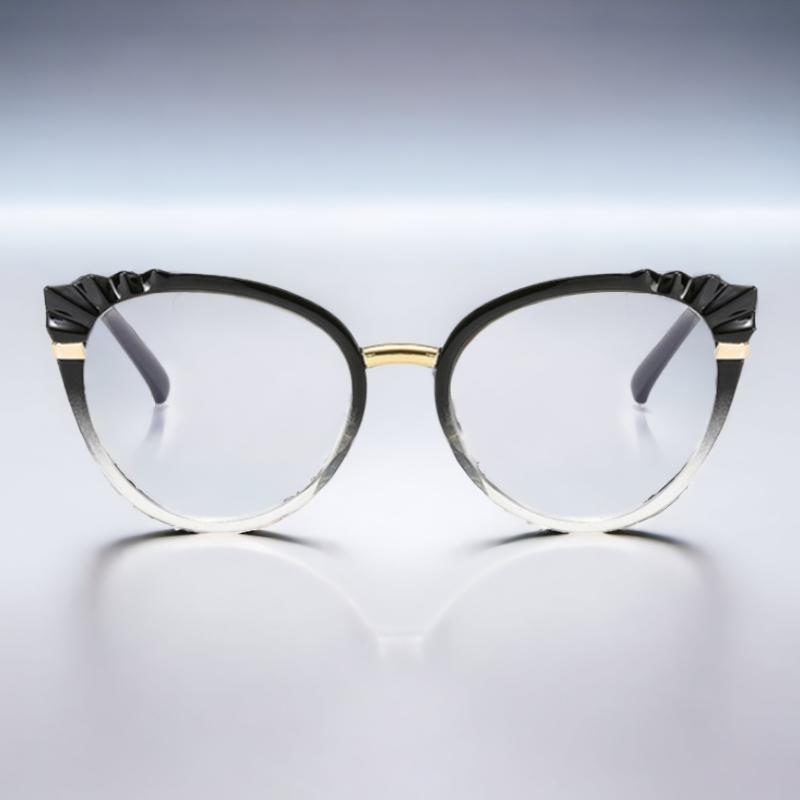 Modna očala z zaščito proti modri svetlobi "Cat Eye - Clear Black" - Črna – Techsuit – Črna