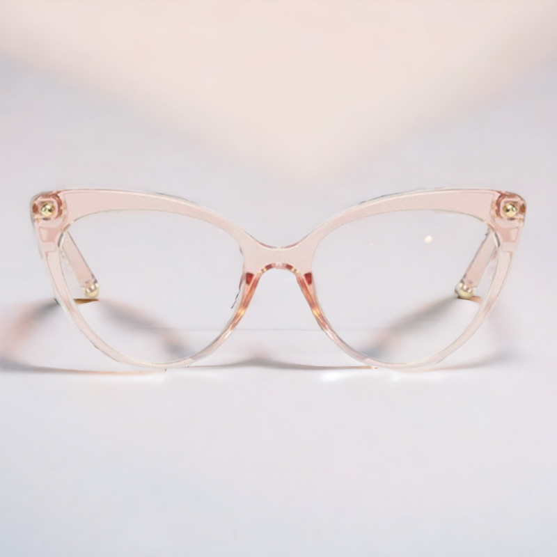 Modna očala z zaščito proti modri svetlobi "Cat Eye - Clear Pink" - Roza – Techsuit – Roza