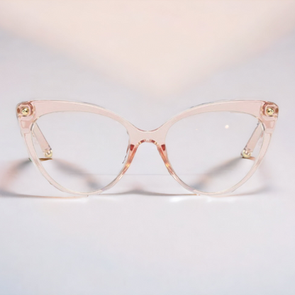Modna očala z zaščito proti modri svetlobi "Cat Eye - Clear Pink" - Roza – Techsuit – Roza