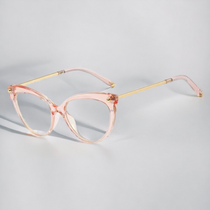 Modna očala z zaščito proti modri svetlobi "Cat Eye - Clear Pink" - Roza – Techsuit