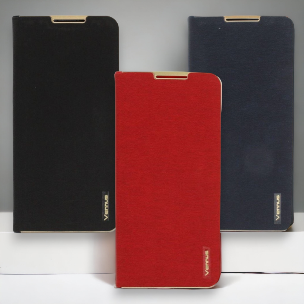 Preklopna torbica "Vennus - chic" za Xiaomi Mi 12 Pro – Črna / Ekološko usnje + TPU silikon