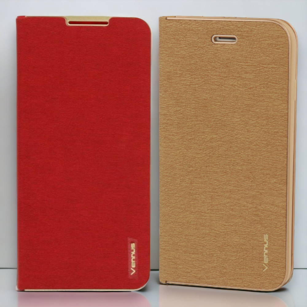 Preklopna torbica "Vennus - chic" za Xiaomi Redmi Note 10 – Rdeča / Ekološko usnje + TPU silikon