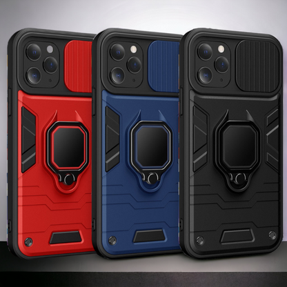 Silikonski ovitek "ring lens" za iPhone 14 Plus – Infostyle – Črna / PC + TPU silikon