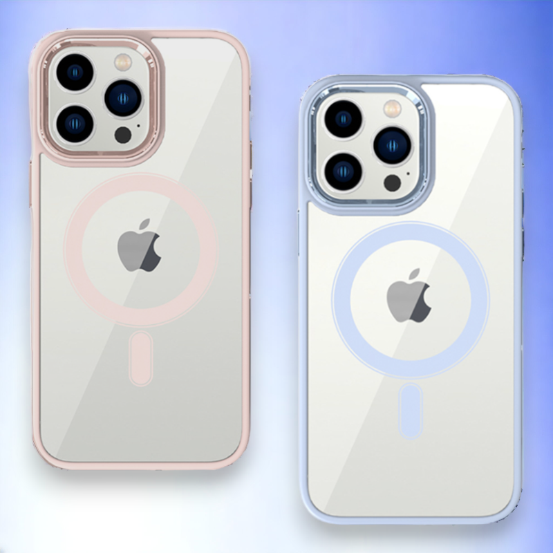 Ovitek "Magnetic Clear - MagSafe" za iPhone 14 Pro – Tel Protect – Svetlo modra / PC + TPU silikon