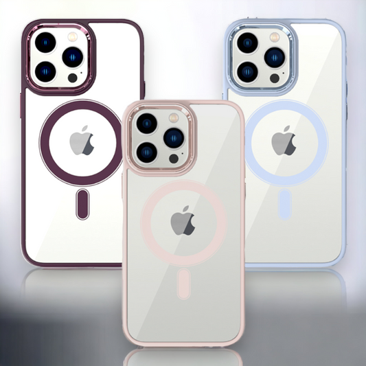 Ovitek "Magnetic Clear - MagSafe" za iPhone 11 Pro Max/XS Max – Tel Protect – Temno rdeča / PC + TPU silikon