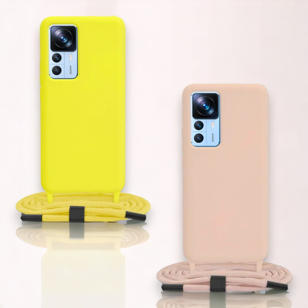 Silikonski ovitek "Crossbody Lanyard" za Xiaomi 12T Pro – Techsuit – Svetlo roza / TPU silikon