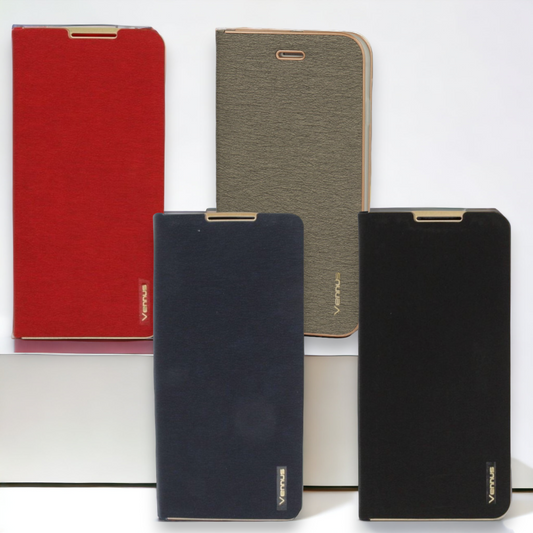 Preklopna torbica "Vennus - chic" za Xiaomi Mi 10 Pro – Črna / Ekološko usnje + TPU silikon
