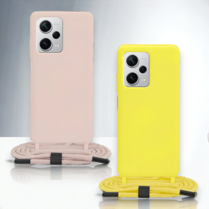 Silikonski ovitek "Crossbody Lanyard" za Xiaomi Poco X5 – Techsuit – Svetlo roza / TPU silikon
