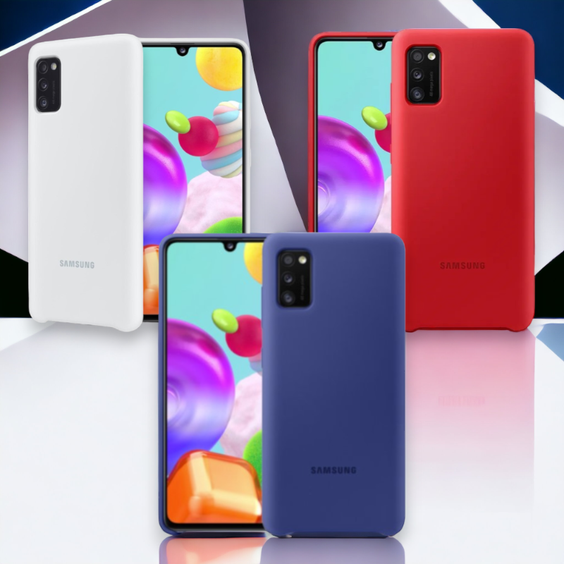Original Samsung silikonski ovitek "Silicone" za Samsung Galaxy A41 – Bela / TPU silikon