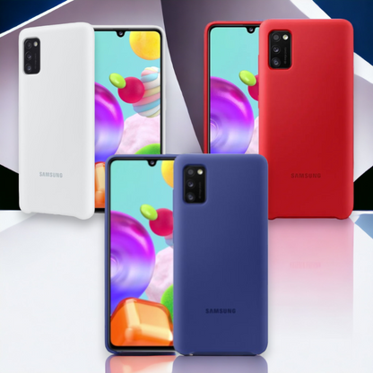 Original Samsung silikonski ovitek "Silicone" za Samsung Galaxy A41 – Bela / TPU silikon