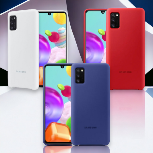 Original Samsung silikonski ovitek "Silicone" za Samsung Galaxy A41 – Bela / TPU silikon