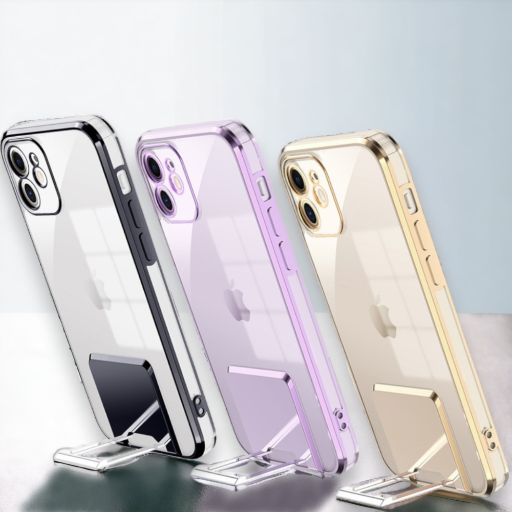 Ovitek "Kickstand Luxury" za iPhone 13 Pro – Infostyle – Črna / PC + TPU silikon