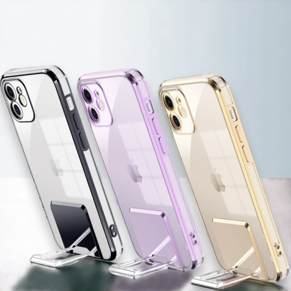 Ovitek "Kickstand Luxury" za iPhone 13 Pro – Infostyle – Črna / PC + TPU silikon
