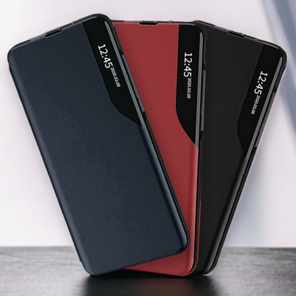 Pametna preklopna torbica za Xiaomi Redmi Note 10s – Infostyle – Črna / Ekološko usnje + PC