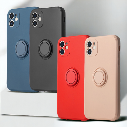 Silikonski ovitek "Silicone Ring" z držalom za Samsung Galaxy A24 4G – Vennus – Rdeča / TPU silikon