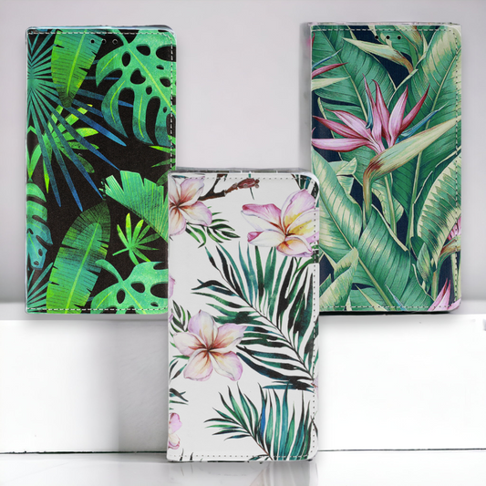 Preklopna torbica "Flower" za Samsung Galaxy A72 4G/5G – Infostyle – Temno zelena / Umetno usnje + TPU silikon