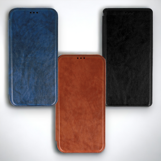 Preklopna torbica "Razor Leather" za Samsung Galaxy A52s – Infostyle – Črna / Ekološko usnje + TPU silikon