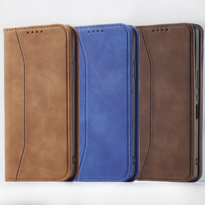Preklopna torbica ''Leather'' za Samsung Galaxy A54 – Infostyle – Temno modra / Ekološko usnje + TPU silikon