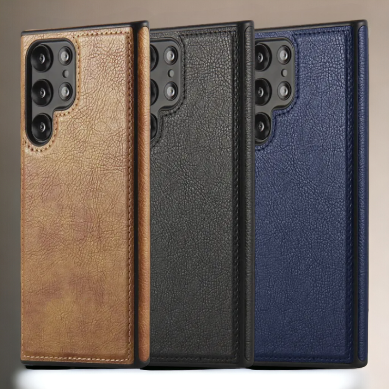 Ovitek "Leather" za Samsung Galaxy S22 Plus – Infostyle – Črna / Umetno usnje + TPU silikon