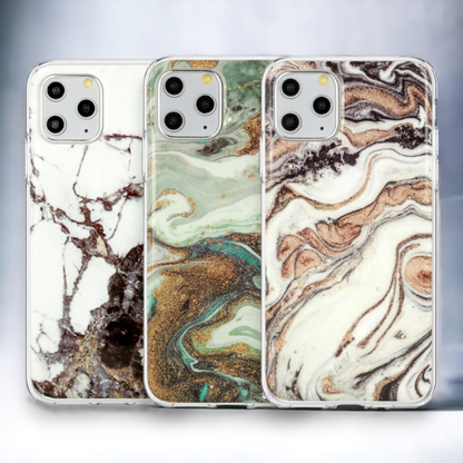 Ovitek "Marble Glitter" za iPhone 12 Pro Max – Infostyle – Bela / TPU silikon