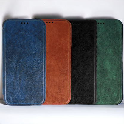 Preklopna torbica "Razor Leather" za Samsung Galaxy A54 5G – Infostyle – Črna / Ekološko usnje + TPU silikon