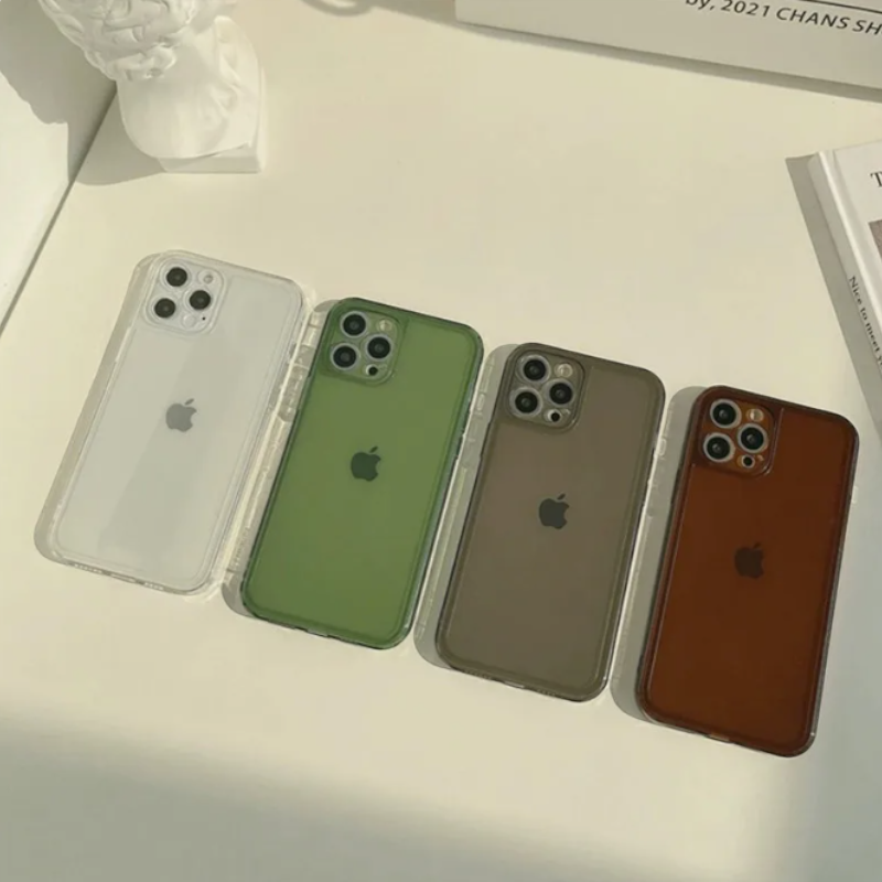 Silikonski ovitek "Clear Color" za iPhone 14 – Infostyle – Zelena / TPU silikon