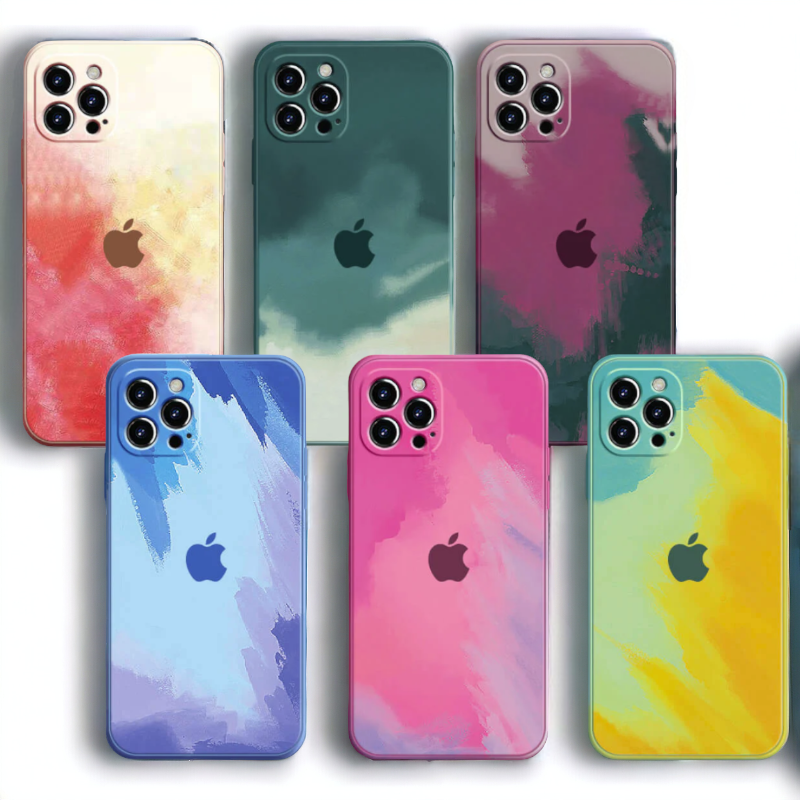 Silikonski ovitek "Color splash" za iPhone 14 Plus – Infostyle – Rdeča / TPU silikon