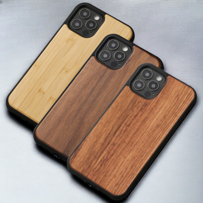 Ovitek "Wood" za iPhone 14 – Infostyle – Svetlo rjava / PC + TPU silikon