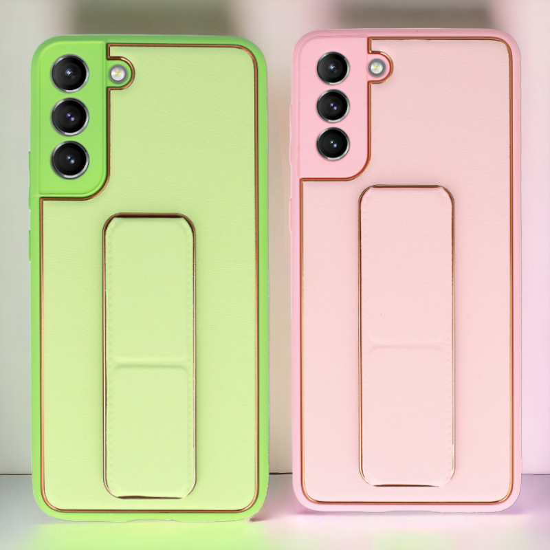 Ovitek "Leather Luxury Stand" za Samsung Galaxy S22 Plus – Tel Protect – Svetlo roza / Ekološko usnje + TPU silikon
