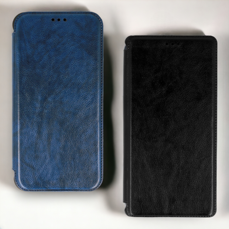 Preklopna torbica "Razor Leather" za Samsung Galaxy A34 5G – Infostyle – Črna / Ekološko usnje + TPU silikon