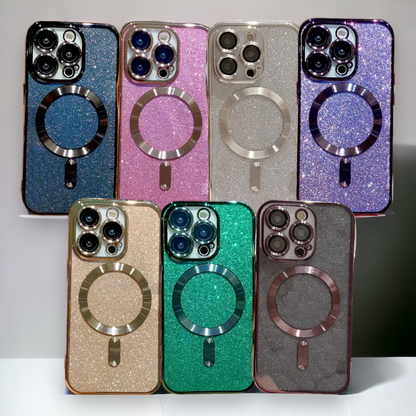 Silikonski ovitek "Glitter - MagSafe" za iPhone 14 – Infostyle – Zlata / TPU silikon