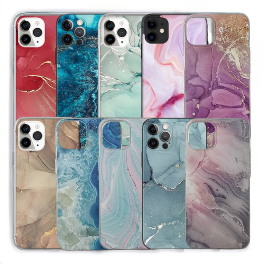 Silikonski ovitek "Marble 2" za iPhone 14 – Infostyle – Rdeča / TPU silikon