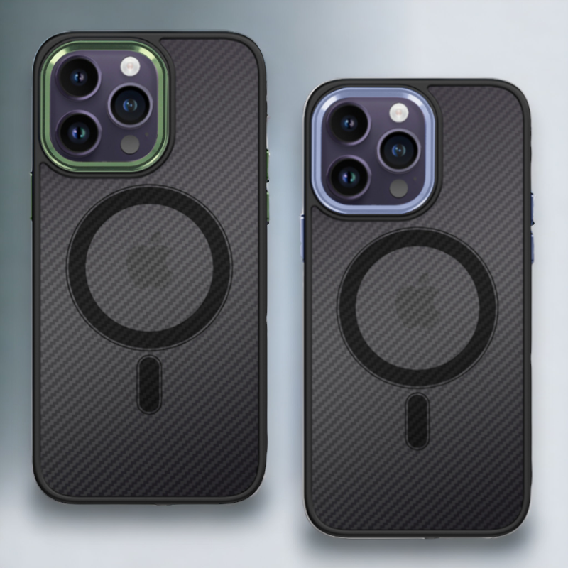 Ovitek "Magnetic Carbon - MagSafe" za iPhone 11 Pro Max/XS Max – Tel Protect – Temno zelena / PC + TPU silikon