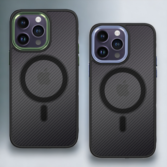 Ovitek "Magnetic Carbon - MagSafe" za iPhone 11 Pro Max/XS Max – Tel Protect – Temno zelena / PC + TPU silikon
