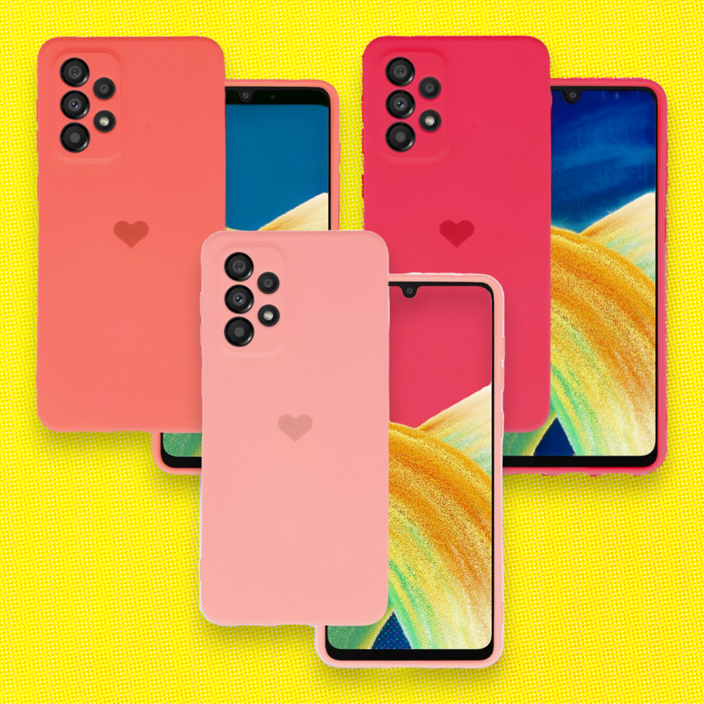 Silikonski ovitek "Heart" za Samsung Galaxy A13 4G – Vennus – Oranžna / Silikon