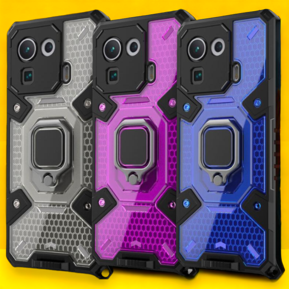 Silikonski ovitek "Honeycomb armor ring" za Xiaomi Mi 11 – Infostyle – Črna / PC + TPU silikon