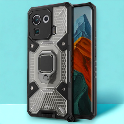 Silikonski ovitek "Honeycomb armor ring" za Xiaomi 11 Pro – Infostyle – Črna / PC + TPU silikon