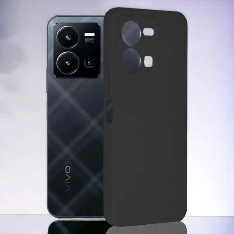 Silikonski ovitek "Soft Edge" za Vivo Y35 – Techsuit – Črna / TPU silikon