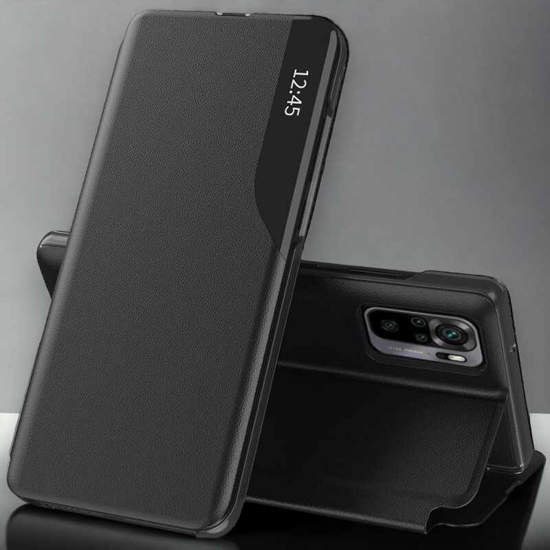 Pametna preklopna torbica za Xiaomi Redmi Note 10s – Infostyle – Temno modra / Ekološko usnje + PC