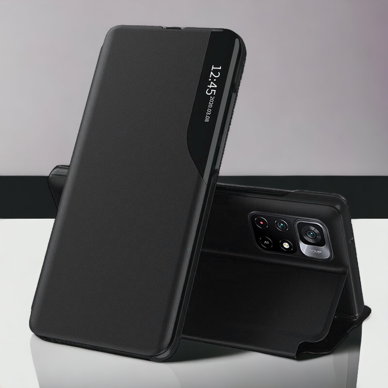 Pametna preklopna torbica za Xiaomi Redmi Note 11 5G – Infostyle – Črna / Ekološko usnje + PC