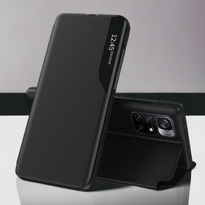 Pametna preklopna torbica za Xiaomi Redmi Note 11 5G – Infostyle – Črna / Ekološko usnje + PC