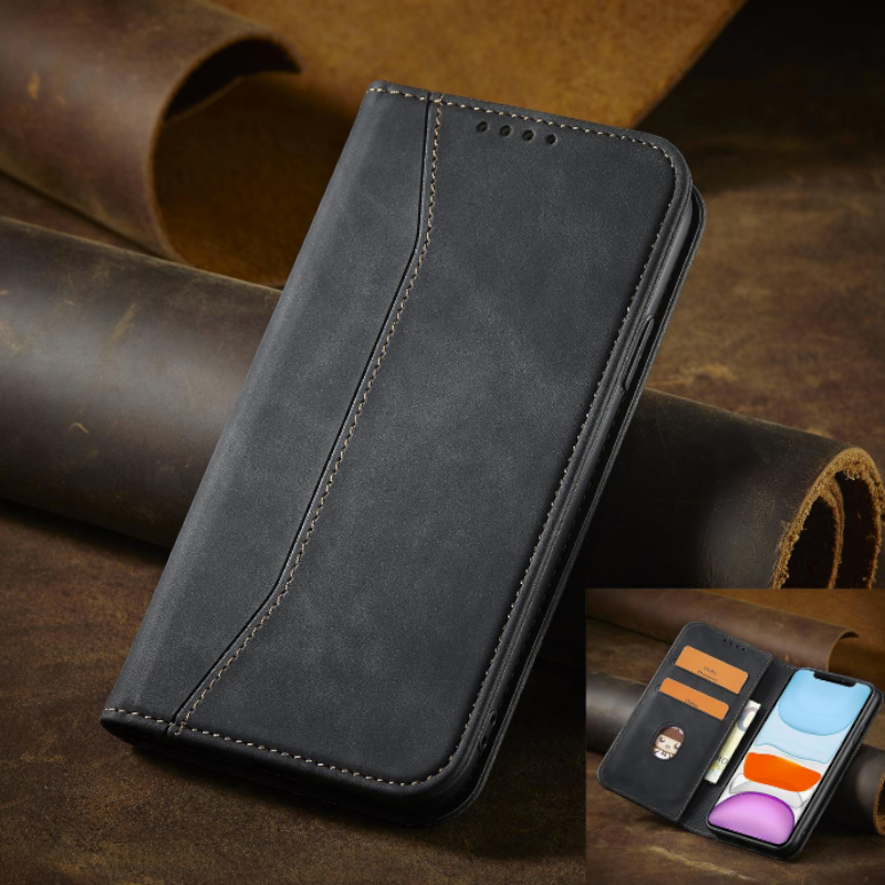 Preklopna torbica ''Leather'' za Xiaomi Redmi Note 11 Pro 4G – Infostyle – Svetlo rjava / Ekološko usnje + TPU silikon