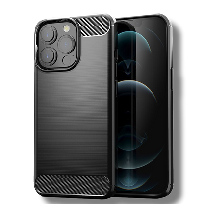 Silikonski ovitek "carbon" za iPhone 14 - Črna – Techsuit – Črna / TPU silikon