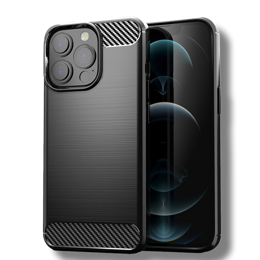 Silikonski ovitek "carbon" za iPhone 14 - Črna – Techsuit – Črna / TPU silikon