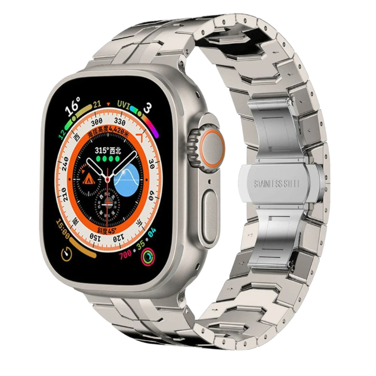 Pašček za Apple Watch 1/2/3/4/5/6/7/8/9/10/SE/SE 2/Ultra/Ultra 2 (42/44/45/49mm), Titanium – Techsuit